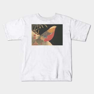 Golden Pheasant in the Snow by Ito Jakuchu Kids T-Shirt